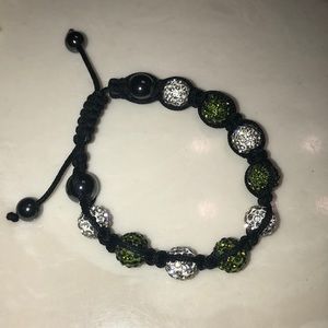Green and silver bracelet